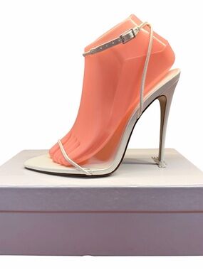 Elegant Coral-Peach High Heel Sandal with Ankle Strap